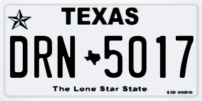 TX license plate DRN5017