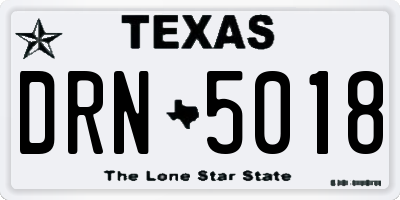 TX license plate DRN5018