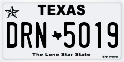 TX license plate DRN5019