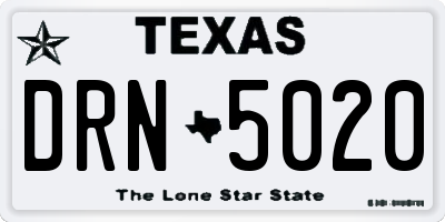 TX license plate DRN5020