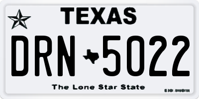 TX license plate DRN5022