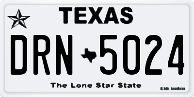 TX license plate DRN5024