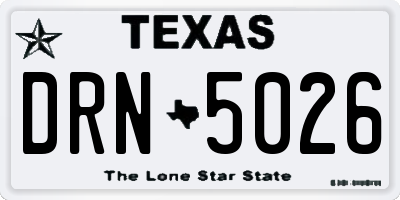 TX license plate DRN5026