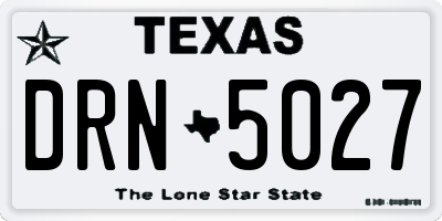 TX license plate DRN5027