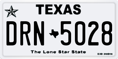 TX license plate DRN5028