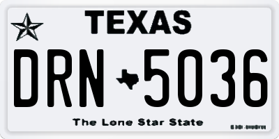 TX license plate DRN5036