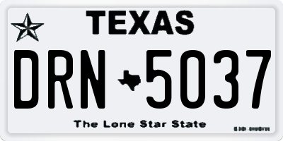 TX license plate DRN5037