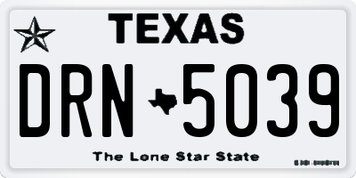 TX license plate DRN5039
