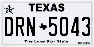 TX license plate DRN5043