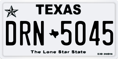 TX license plate DRN5045