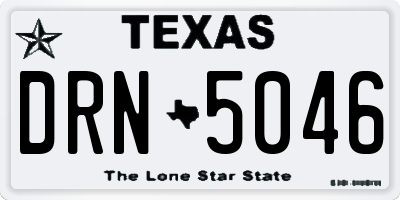 TX license plate DRN5046