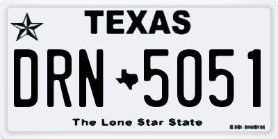 TX license plate DRN5051