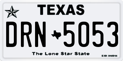 TX license plate DRN5053