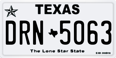 TX license plate DRN5063