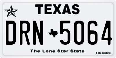 TX license plate DRN5064
