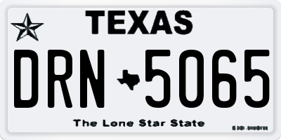 TX license plate DRN5065