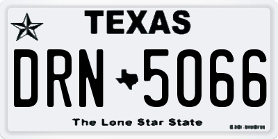 TX license plate DRN5066