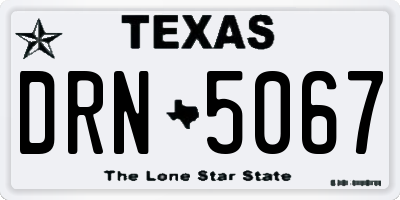 TX license plate DRN5067
