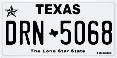 TX license plate DRN5068