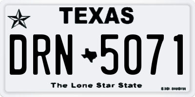 TX license plate DRN5071