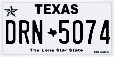 TX license plate DRN5074