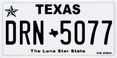 TX license plate DRN5077