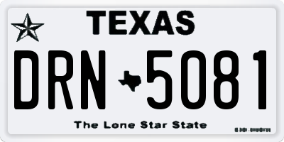 TX license plate DRN5081