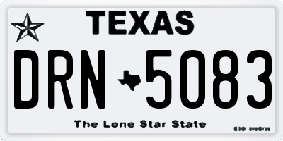 TX license plate DRN5083