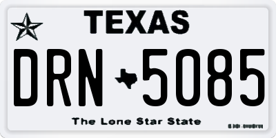 TX license plate DRN5085