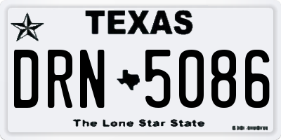 TX license plate DRN5086