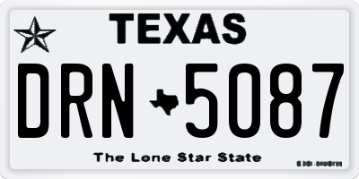 TX license plate DRN5087