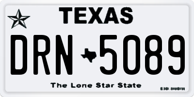 TX license plate DRN5089
