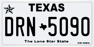 TX license plate DRN5090