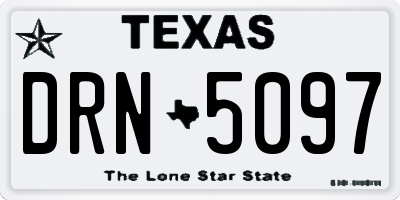 TX license plate DRN5097