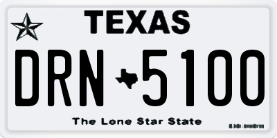 TX license plate DRN5100