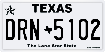TX license plate DRN5102