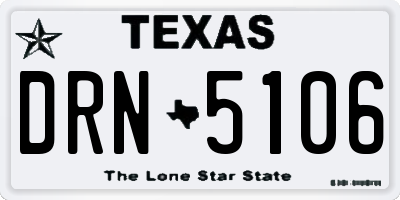 TX license plate DRN5106