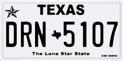 TX license plate DRN5107