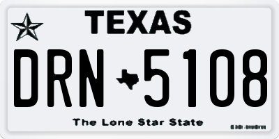 TX license plate DRN5108
