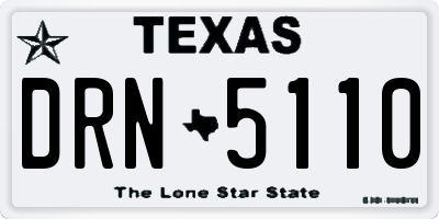 TX license plate DRN5110