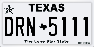 TX license plate DRN5111