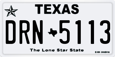 TX license plate DRN5113