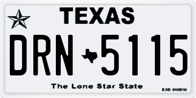 TX license plate DRN5115