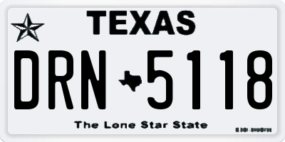 TX license plate DRN5118