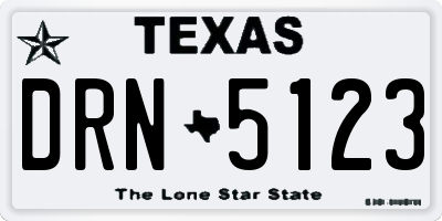 TX license plate DRN5123