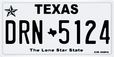 TX license plate DRN5124