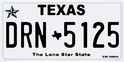 TX license plate DRN5125