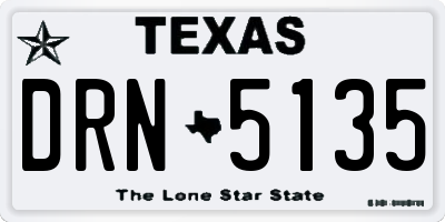 TX license plate DRN5135