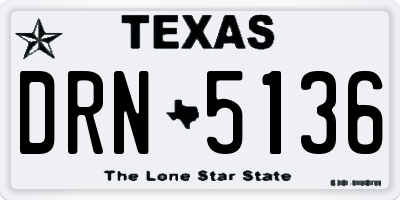 TX license plate DRN5136