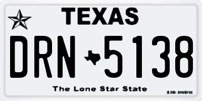TX license plate DRN5138